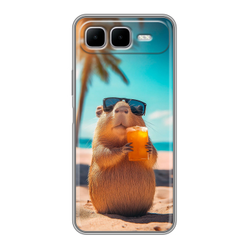 Силиконовый чехол на Infinix Smart 10 Plus с принтом Капибара Силиконовый чехол на Infinix Smart 10 Plus с принтом Капибара