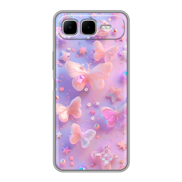 Силиконовый чехол на Infinix Smart 10 Plus с принтом Бабочки Силиконовый чехол на Infinix Smart 10 Plus с принтом Бабочки