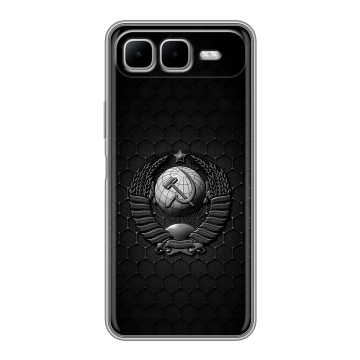 Силиконовый чехол на Infinix Smart 10 Plus с принтом Герб Флаг СССР Силиконовый чехол на Infinix Smart 10 Plus с принтом Герб Флаг СССР