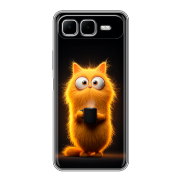 Силиконовый чехол на Infinix Smart 10 Plus с принтом Смешной кот