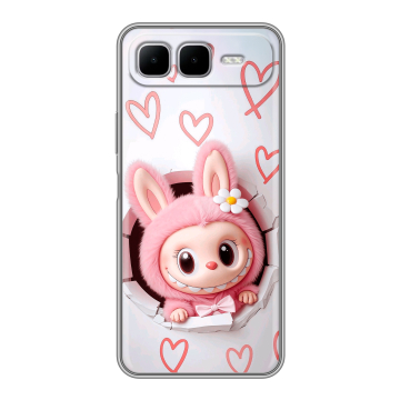 Силиконовый чехол на Infinix Smart 10 Plus с принтом Labubu Лабубу Силиконовый чехол на Infinix Smart 10 Plus с принтом Labubu Лабубу