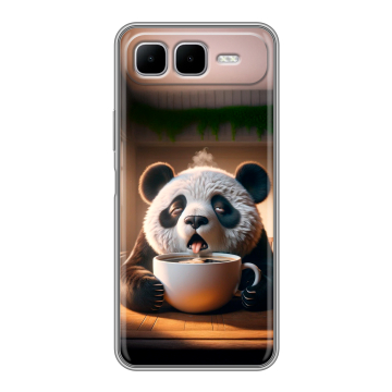 Силиконовый чехол на Infinix Smart 10 Plus с принтом смешная панда