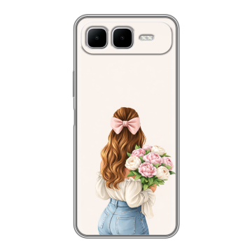 Силиконовый чехол на Infinix Smart 10 Plus с принтом женский