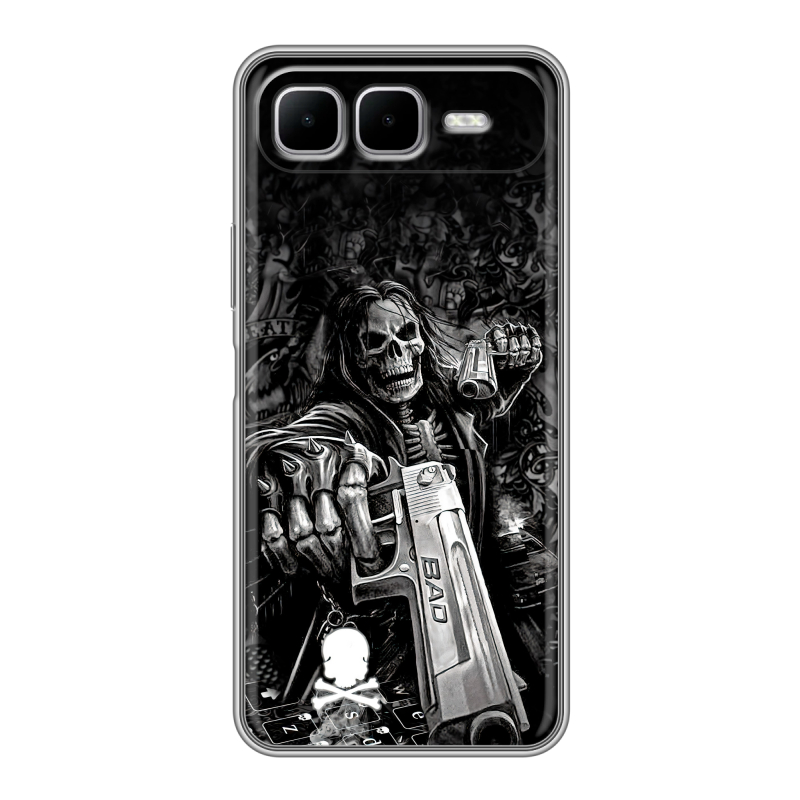 Силиконовый чехол на Infinix Smart 10 Plus с принтом Скелет Силиконовый чехол на Infinix Smart 10 Plus с принтом Скелет
