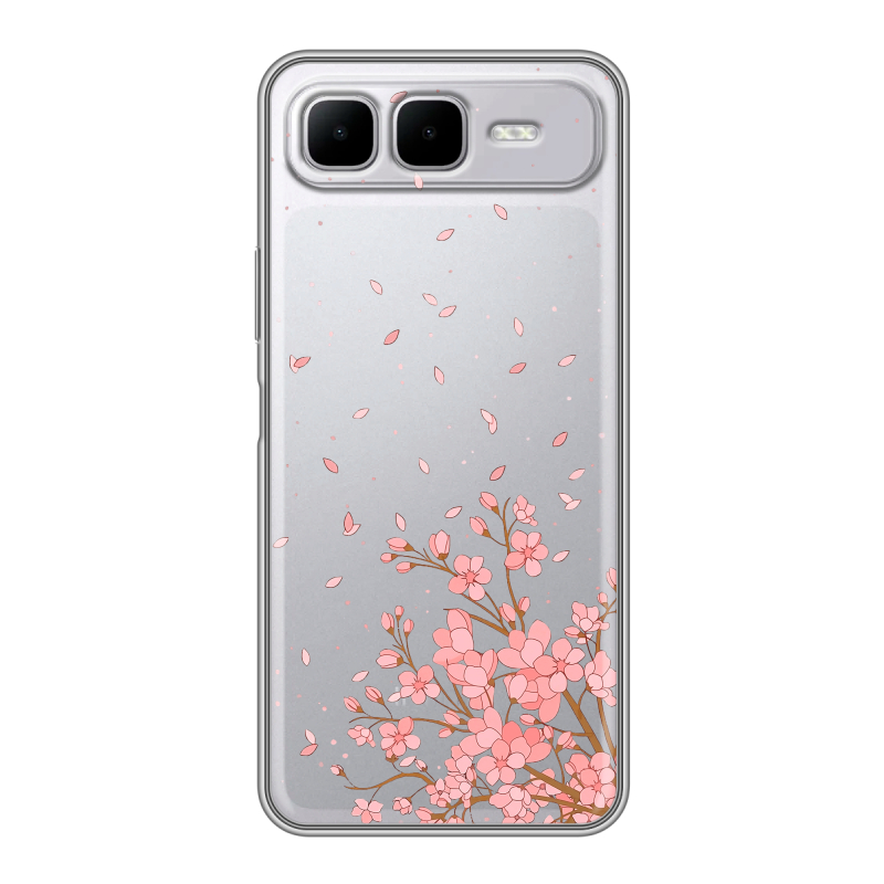 Силиконовый чехол на Infinix Smart 10 Plus с принтом Ветка сакуры Силиконовый чехол на Infinix Smart 10 Plus с принтом Ветка сакуры