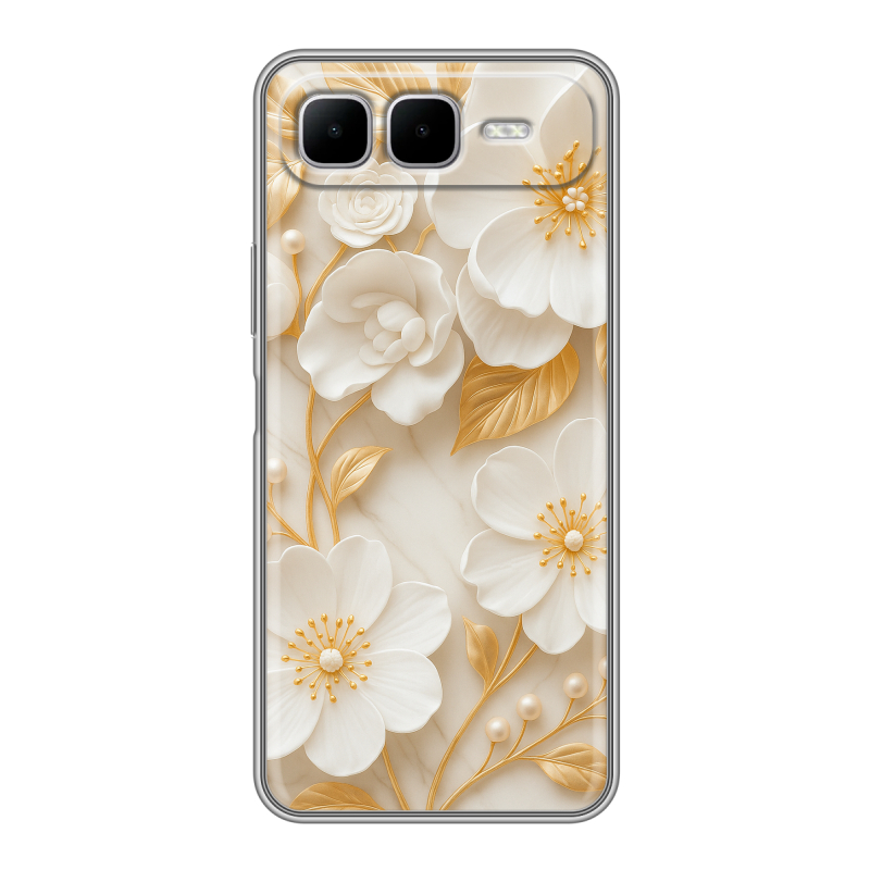 Силиконовый чехол на Infinix Smart 10 Plus с принтом Цветы Силиконовый чехол на Infinix Smart 10 Plus с принтом Цветы
