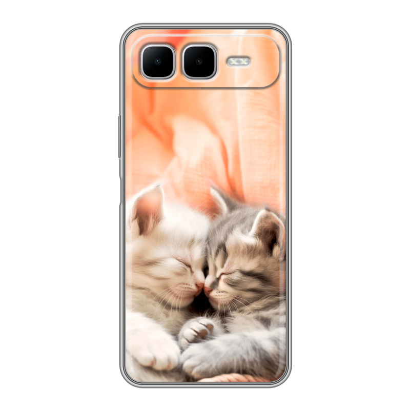 Силиконовый чехол на Infinix Smart 10 Plus с принтом Котята Силиконовый чехол на Infinix Smart 10 Plus с принтом Котята