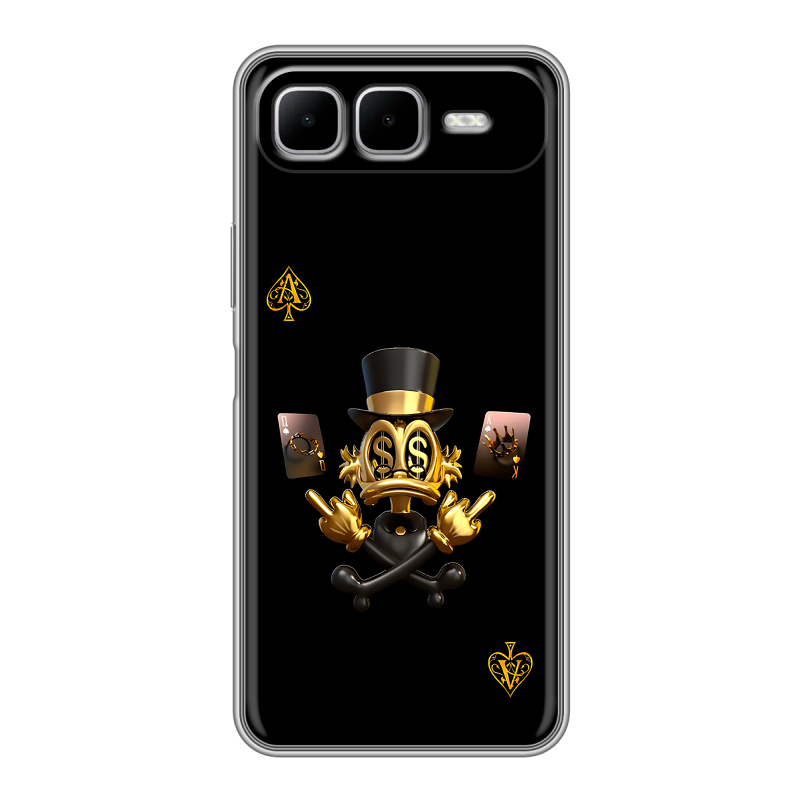 Силиконовый чехол на Infinix Smart 10 Plus с принтом Золотой скрудж макдак Силиконовый чехол на Infinix Smart 10 Plus с принтом Золотой скрудж макдак