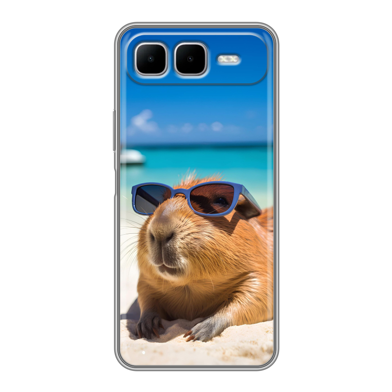 Силиконовый чехол на Infinix Smart 10 Plus с принтом Капибара Силиконовый чехол на Infinix Smart 10 Plus с принтом Капибара