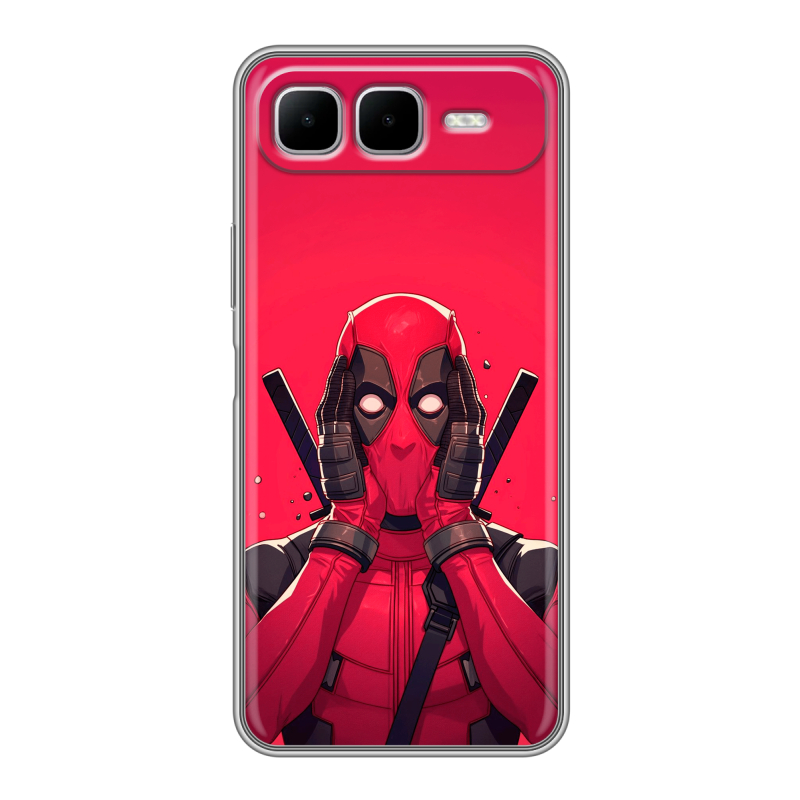 Силиконовый чехол на Infinix Smart 10 Plus с принтом Дедпул Deadpool Силиконовый чехол на Infinix Smart 10 Plus с принтом Дедпул Deadpool