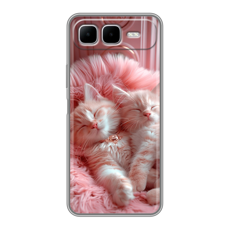 Силиконовый чехол на Infinix Smart 10 Plus с принтом котята котики Силиконовый чехол на Infinix Smart 10 Plus с принтом котята котики