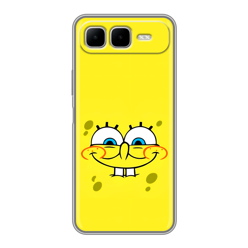 Силиконовый чехол на Infinix Smart 10 Plus с принтом спанчбоб спанч боб Силиконовый чехол на Infinix Smart 10 Plus с принтом спанчбоб спанч боб