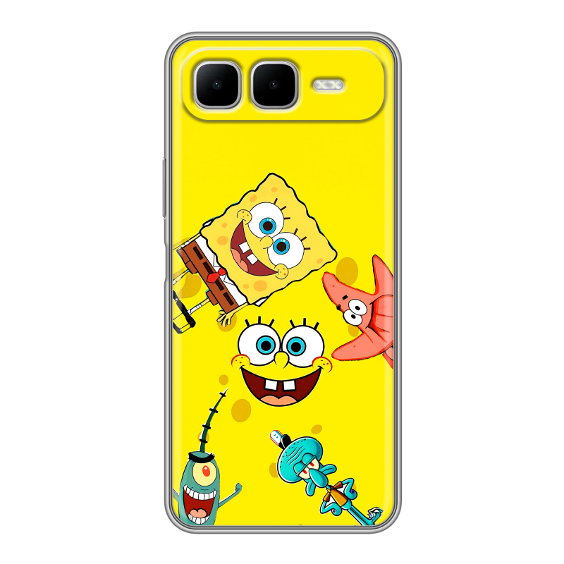 Силиконовый чехол на Infinix Smart 10 Plus с принтом Спанч боб Спанчбоб Силиконовый чехол на Infinix Smart 10 Plus с принтом Спанч боб Спанчбоб