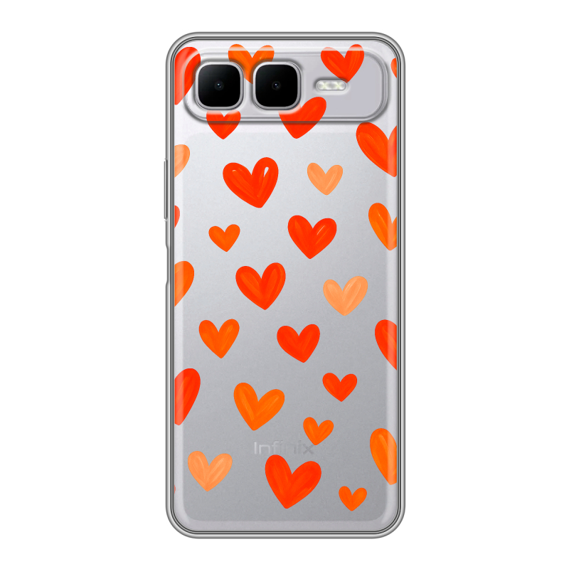 Силиконовый чехол на Infinix Smart 10 Plus с принтом Сердечки Силиконовый чехол на Infinix Smart 10 Plus с принтом Сердечки