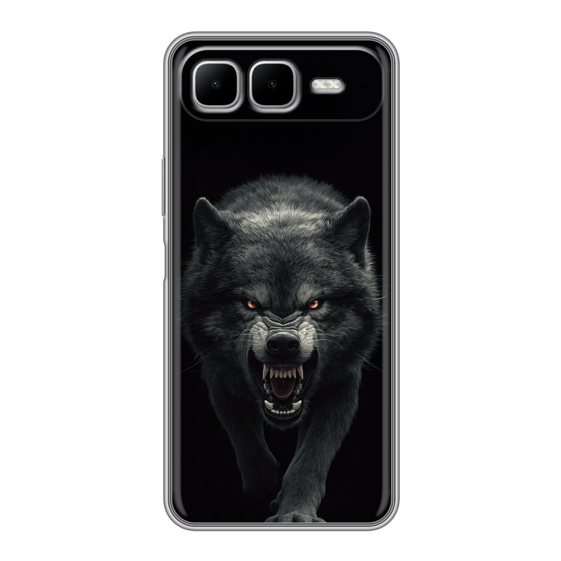 Силиконовый чехол на Infinix Smart 10 Plus с принтом Волк Силиконовый чехол на Infinix Smart 10 Plus с принтом Волк