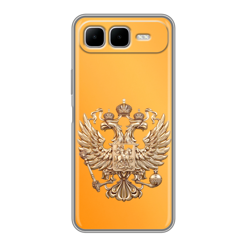 Силиконовый чехол на Infinix Smart 10 Plus с принтом Герб Флаг России Силиконовый чехол на Infinix Smart 10 Plus с принтом Герб Флаг России