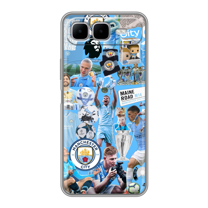 Силиконовый чехол на Infinix Smart 10 Plus с принтом Man City Манчестер Сити Силиконовый чехол на Infinix Smart 10 Plus с принтом Man City Манчестер Сити