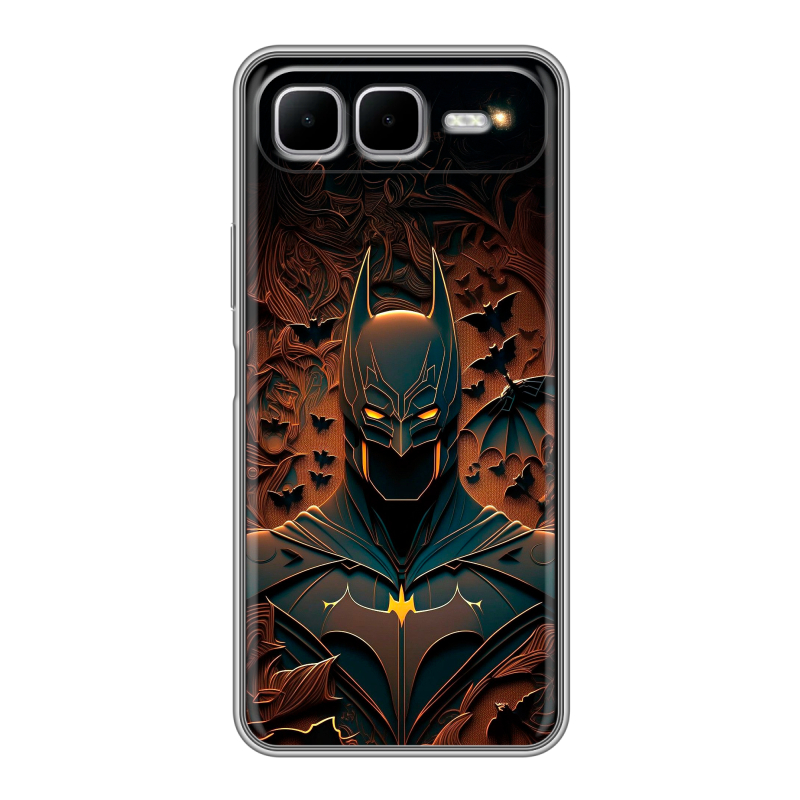Силиконовый чехол на Infinix Smart 10 Plus с принтом Batman Бэтмен Силиконовый чехол на Infinix Smart 10 Plus с принтом Batman Бэтмен