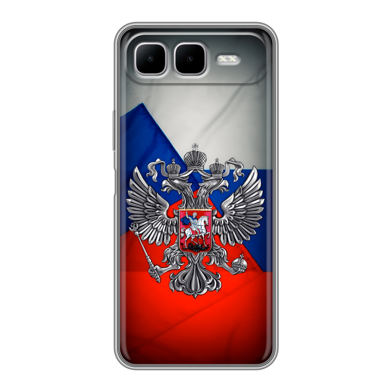 Силиконовый чехол на Infinix Smart 10 Plus с принтом Флаг России Силиконовый чехол на Infinix Smart 10 Plus с принтом Флаг России