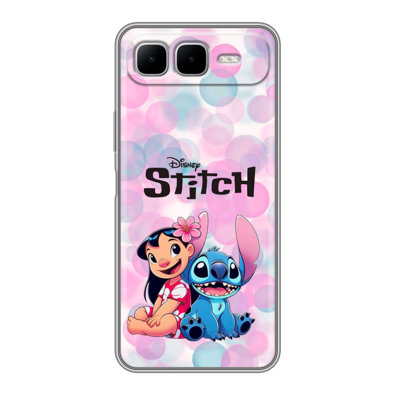 Силиконовый чехол на Infinix Smart 10 Plus с принтом Лило и Стич Силиконовый чехол на Infinix Smart 10 Plus с принтом Лило и Стич