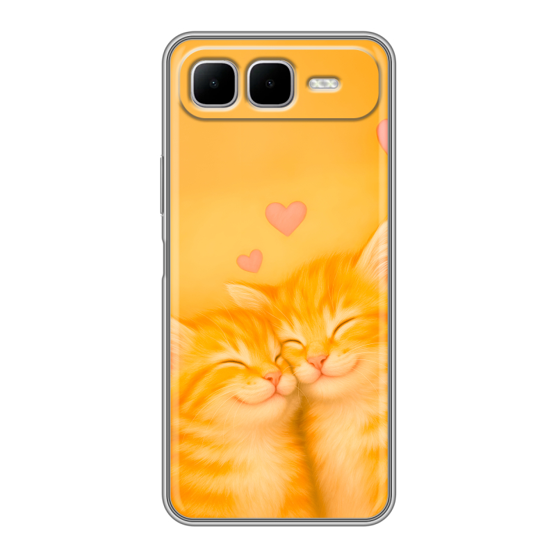 Силиконовый чехол на Infinix Smart 10 Plus с принтом Милые котята Силиконовый чехол на Infinix Smart 10 Plus с принтом Милые котята