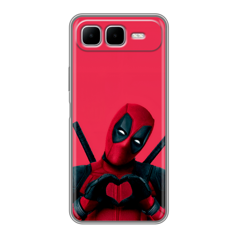 Силиконовый чехол на Infinix Smart 10 Plus с принтом Дедпул Deadpool Силиконовый чехол на Infinix Smart 10 Plus с принтом Дедпул Deadpool
