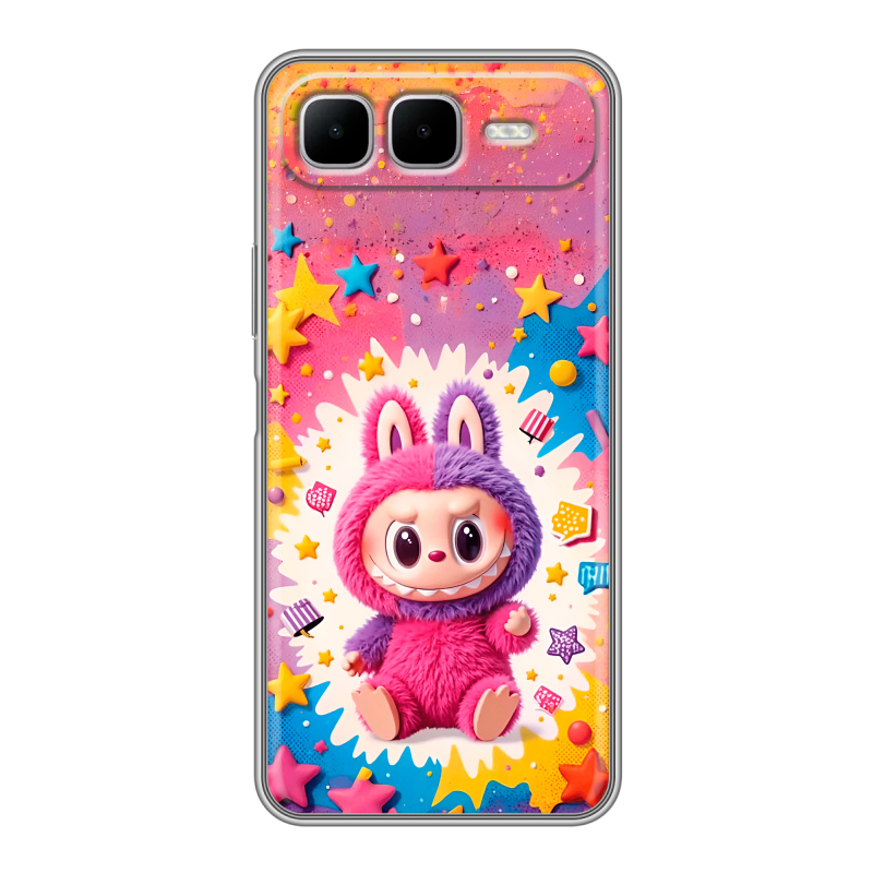 Силиконовый чехол на Infinix Smart 10 Plus с принтом Labubu Лабубу Силиконовый чехол на Infinix Smart 10 Plus с принтом Labubu Лабубу