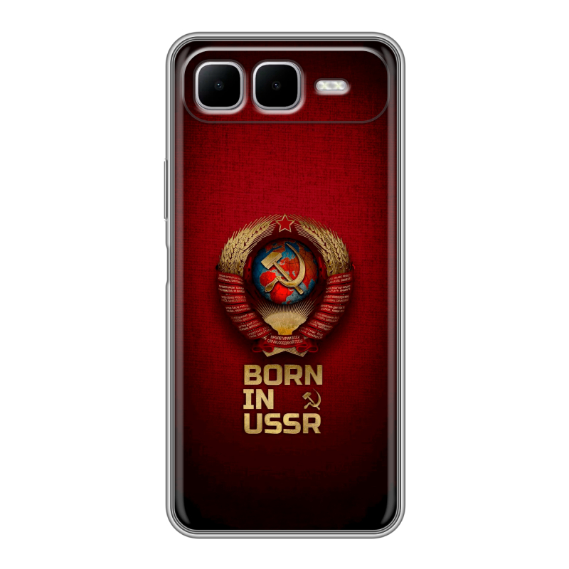 Силиконовый чехол на Infinix Smart 10 Plus с принтом Флаг Герб СССР Силиконовый чехол на Infinix Smart 10 Plus с принтом Флаг Герб СССР