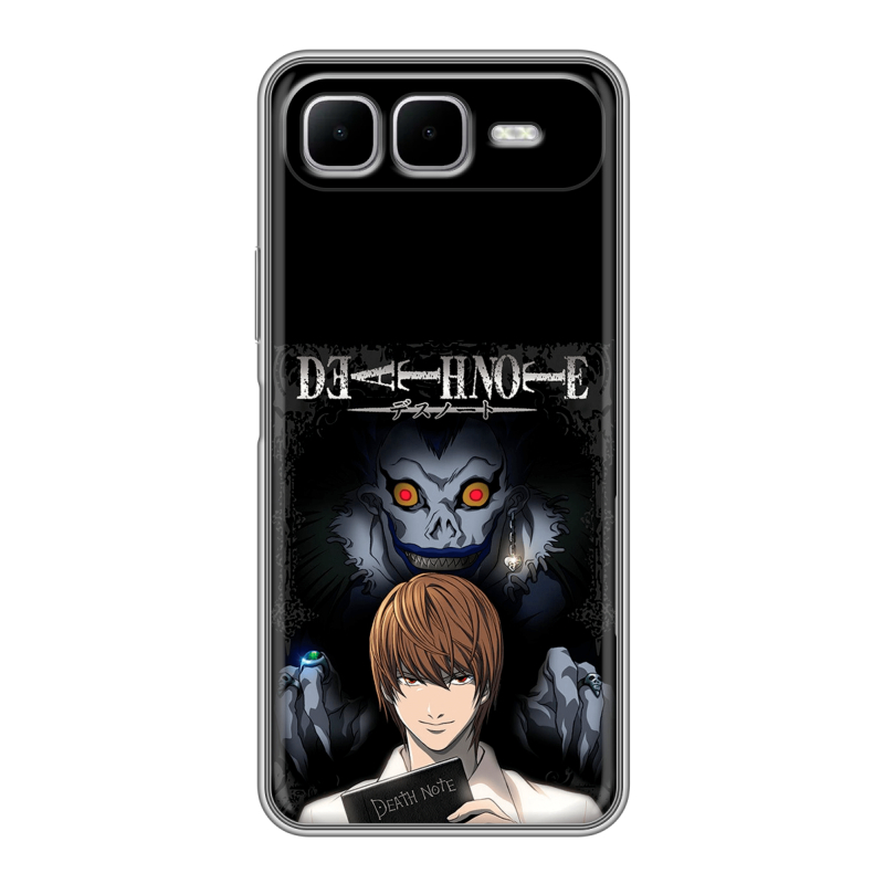 Силиконовый чехол на Infinix Smart 10 Plus с принтом Death note Тетрадь смерти Силиконовый чехол на Infinix Smart 10 Plus с принтом Death note Тетрадь смерти