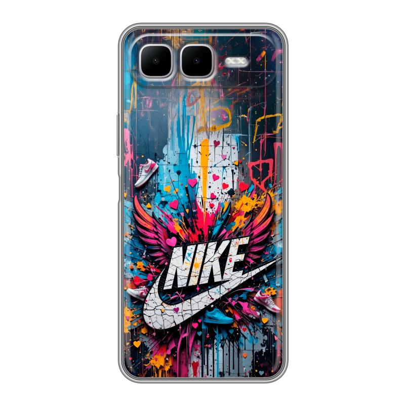 Силиконовый чехол на Infinix Smart 10 Plus с принтом Nike Найк Силиконовый чехол на Infinix Smart 10 Plus с принтом Nike Найк
