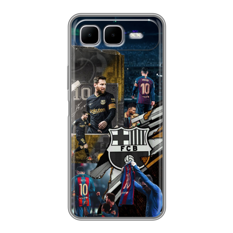 Силиконовый чехол на Infinix Smart 10 Plus с принтом Messi Barcelona Силиконовый чехол на Infinix Smart 10 Plus с принтом Messi Barcelona
