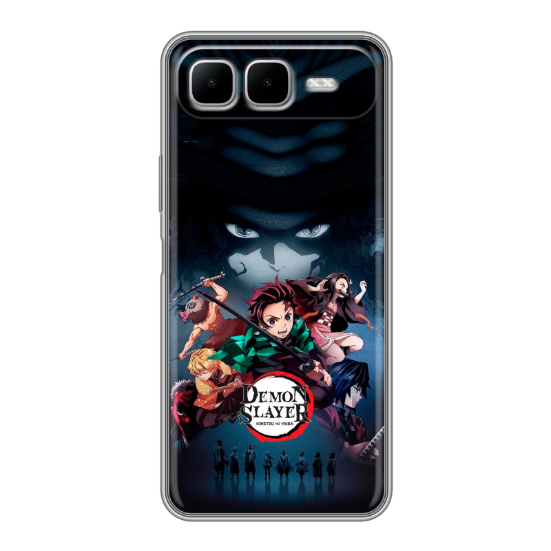 Силиконовый чехол на Infinix Smart 10 Plus с принтом Demon Slayer Клинок рассекающий демонов Силиконовый чехол на Infinix Smart 10 Plus с принтом Demon Slayer Клинок рассекающий демонов