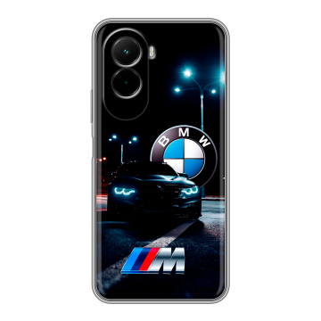 Силиконовый чехол на Poco M7 4G с принтом БМВ BMW Силиконовый чехол на Poco M7 4G с принтом БМВ BMW