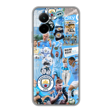 Силиконовый чехол на Poco M7 4G с принтом Man City Манчестер Сити