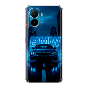 Силиконовый чехол на Poco M7 4G с принтом BMW БМВ