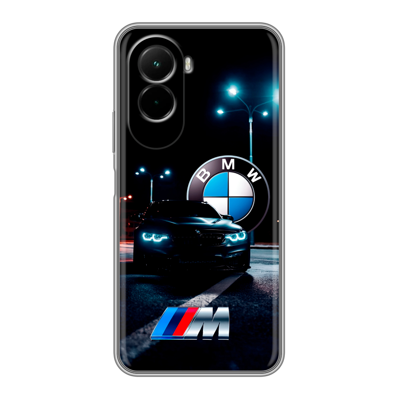 Силиконовый чехол на Poco M7 4G с принтом БМВ BMW Силиконовый чехол на Poco M7 4G с принтом БМВ BMW