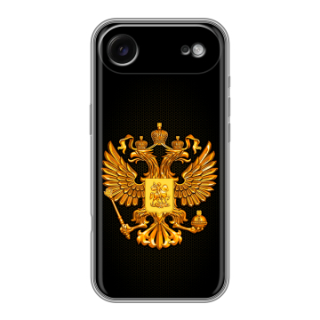 Силиконовый чехол на Iphone Air с принтом Герб России желтый