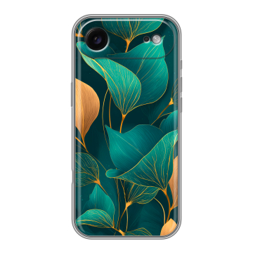 Силиконовый чехол на Iphone Air с принтом Листья и золото