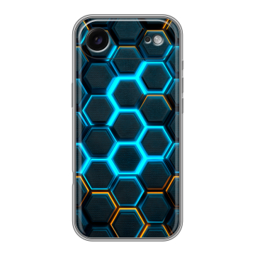 Силиконовый чехол на Iphone Air с принтом Неоновые соты