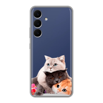 Силиконовый чехол на Samsung Galaxy S25 FE с принтом Кошки
