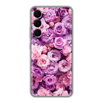 Силиконовый чехол на Samsung Galaxy S25 FE с принтом лавандовые розы Силиконовый чехол на Samsung Galaxy S25 FE с принтом лавандовые розы