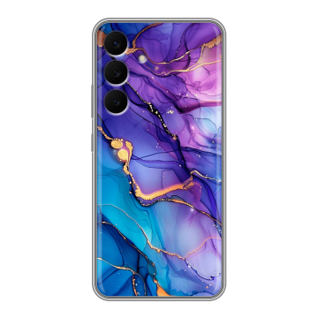 Силиконовый чехол на Samsung Galaxy S25 FE с принтом синий мрамор Силиконовый чехол на Samsung Galaxy S25 FE с принтом синий мрамор