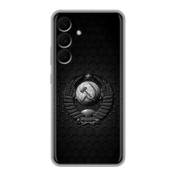 Силиконовый чехол на Samsung Galaxy S25 FE с принтом Герб Флаг СССР Силиконовый чехол на Samsung Galaxy S25 FE с принтом Герб Флаг СССР