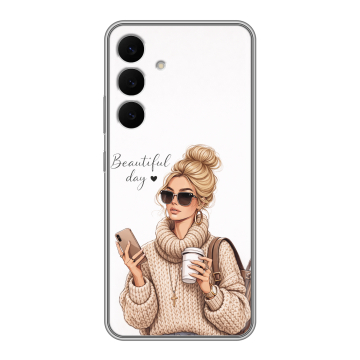 Силиконовый чехол на Samsung Galaxy S25 FE с принтом женский Силиконовый чехол на Samsung Galaxy S25 FE с принтом женский