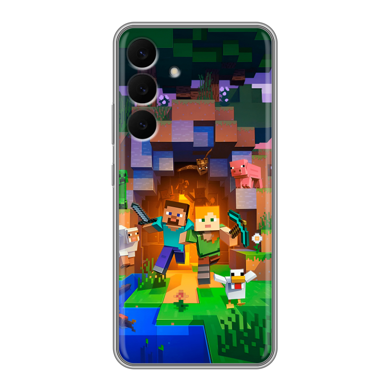 Силиконовый чехол на Samsung Galaxy S25 FE с принтом Майнкрафт Minecraft Силиконовый чехол на Samsung Galaxy S25 FE с принтом Майнкрафт Minecraft