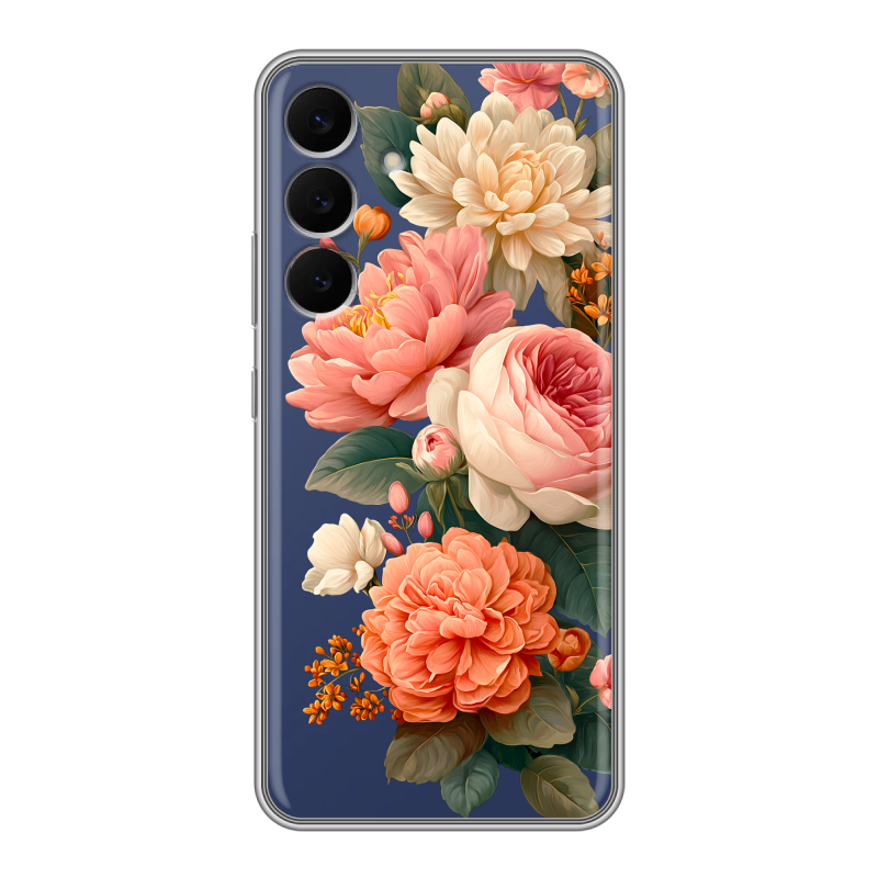 Силиконовый чехол на Samsung Galaxy S25 FE с принтом цветы Силиконовый чехол на Samsung Galaxy S25 FE с принтом цветы