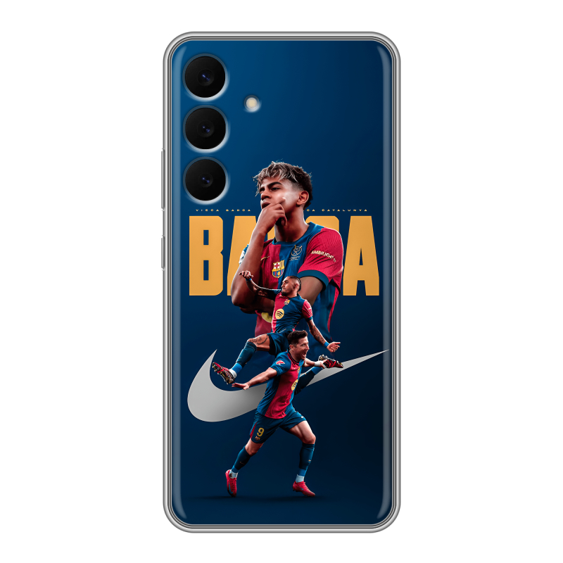 Силиконовый чехол на Samsung Galaxy S25 FE с принтом Барселона Barca Yamal Силиконовый чехол на Samsung Galaxy S25 FE с принтом Барселона Barca Yamal