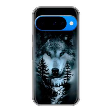 Силиконовый чехол на Google Pixel 10 с принтом Лесной волк