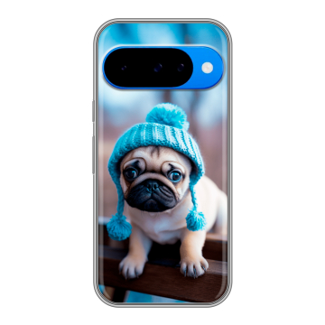 Силиконовый чехол на Google Pixel 10 с принтом Мопс в шапке Силиконовый чехол на Google Pixel 10 с принтом Мопс в шапке
