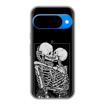 Силиконовый чехол на Google Pixel 10 с принтом Поцелуй скелетов Силиконовый чехол на Google Pixel 10 с принтом Поцелуй скелетов